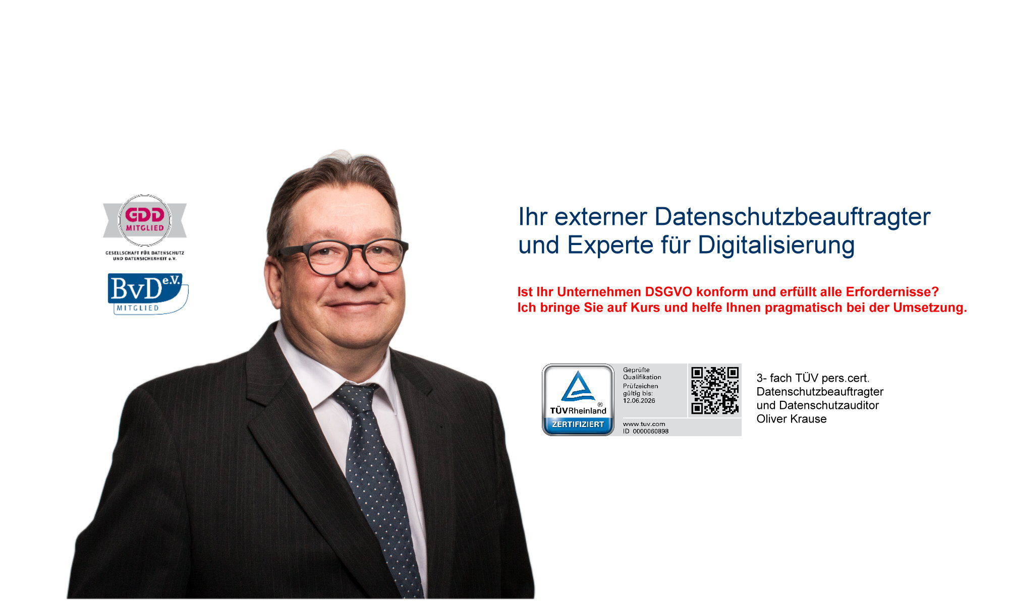 externer Datenschutzbeauftragter und Datenschutzauditor Oliver Krause